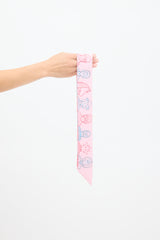 Hermès Pink & Light Blue Silk Dress Code Twilly