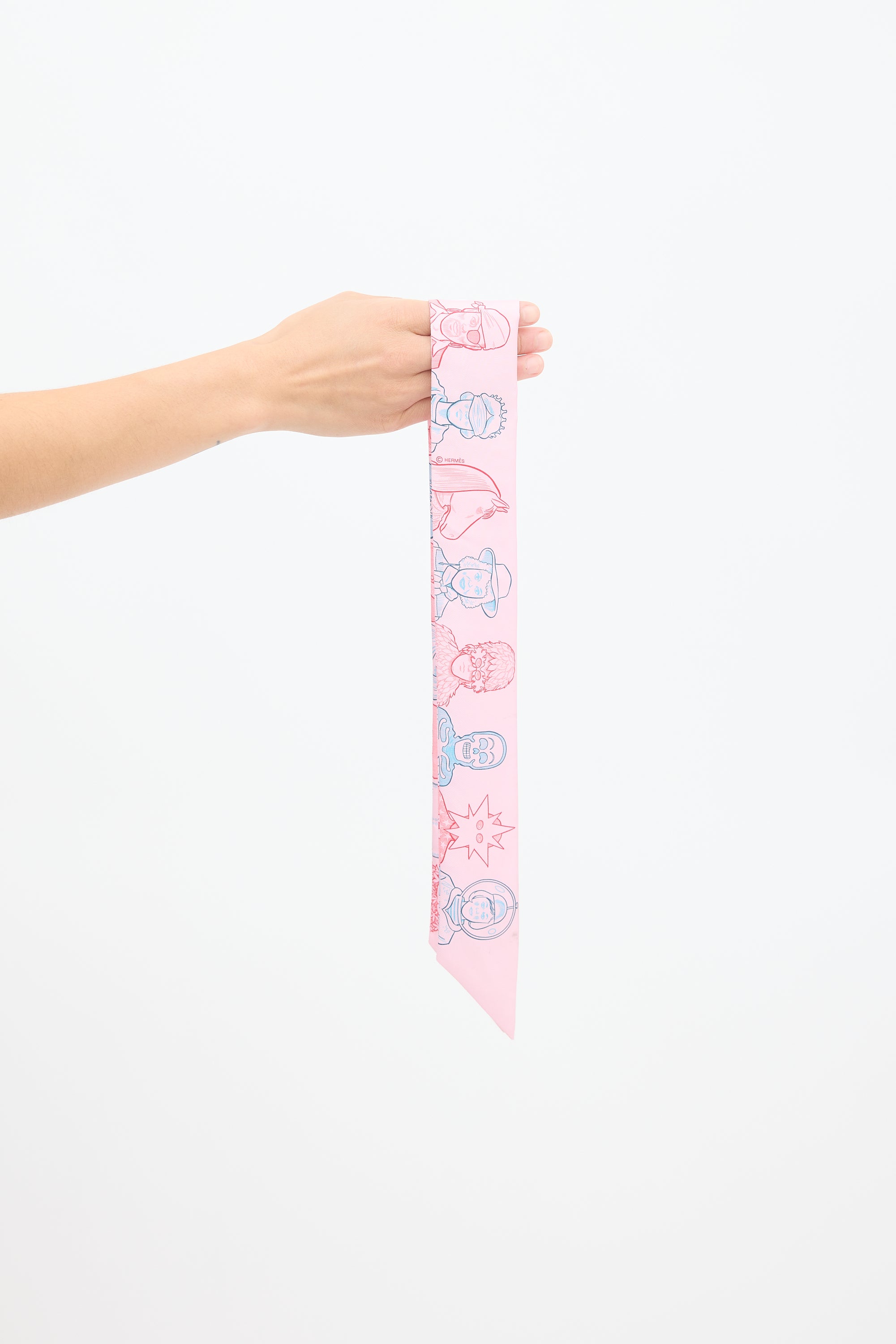 Iwm Silk Code Hermรจs // Pink & Light Blue Silk Dress Code Twilly โ VSP Consignment