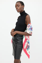 Hermès Pink & Multicolour Cashmere & Silk En Attendant Ulysse 140 Shawl