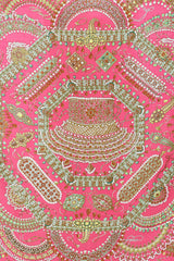 Hermès Fuchsia & Multi Silk & Cashmere Parures Des Maharajas 140 Scarf
