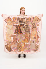 Hermes Pink & Multicolour Voyage en Etoffes Scarf