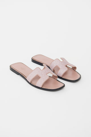 Hermès Rose Pink & Crystal Oran Sandal