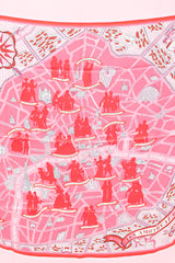 Hermès Pink Silk Les Amoureux de Paris 90 Scarf