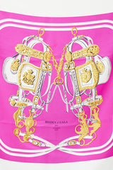 Hermès Fuchsia & White Brides De Gala 90 Scarf