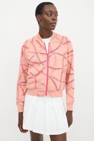 Hermès Pink Cotton Tresor de Medor Bomber Jacket