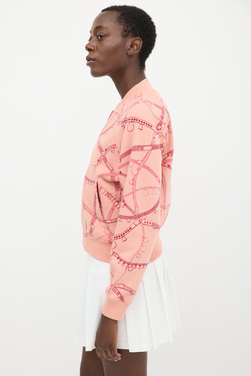 Hermès Pink Cotton Tresor de Medor Bomber Jacket