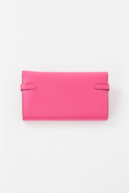 2018 Rose Pourpre Kelly Depliant Wallet