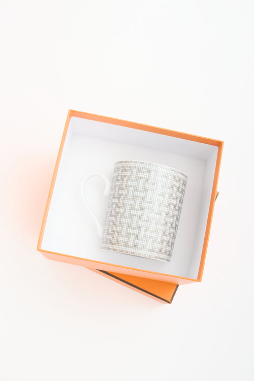 Hermès Platinum Mosaique Au 24 Printed Mug