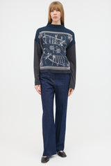 Hermès Printed Mock Neck Sweater