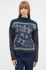 Hermès Printed Mock Neck Sweater