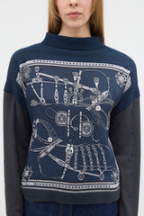 Hermès Printed Mock Neck Sweater