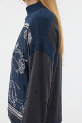 Hermès Printed Mock Neck Sweater