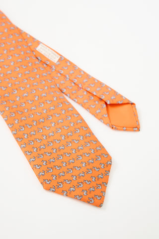Hermès Silk Printed Tie