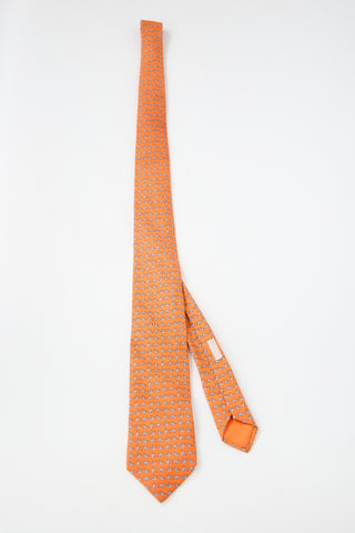 Hermès Silk Printed Tie