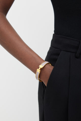 Hermès Purple & Gold Clic H Bracelet