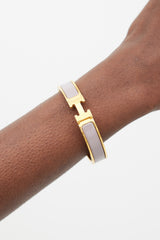 Hermès Purple & Gold Clic H Bracelet