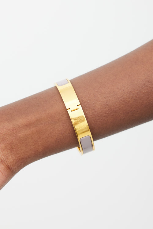 Hermès Purple & Gold Clic H Bracelet