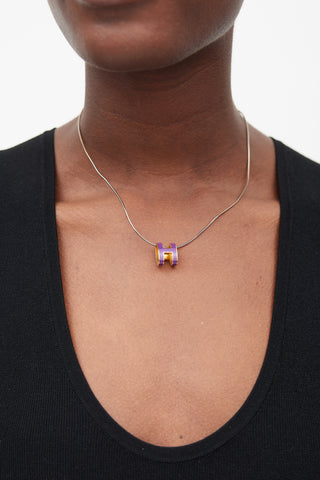 Hermès Gold & Purple Mini Pop H Necklace