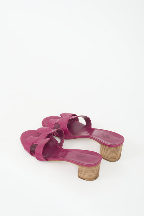 Hermès Purple Leather Oasis Sandal