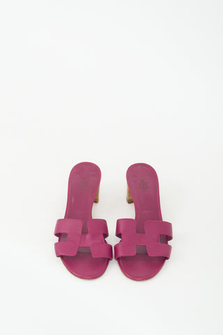 Hermès Purple Leather Oasis Sandal