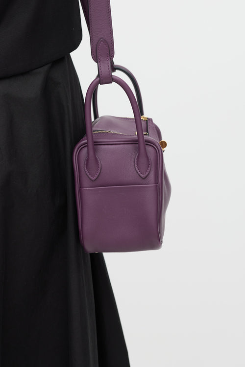 Hermès 2022 Cassis & Bleu Royal Swift Leather Mini Lindy Bag