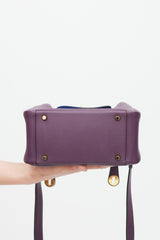Hermès 2022 Cassis & Bleu Royal Swift Leather Mini Lindy Bag