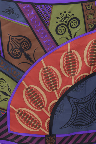 Hermès Purple & Multicolour Géométrie Crétoise Silk Scarf