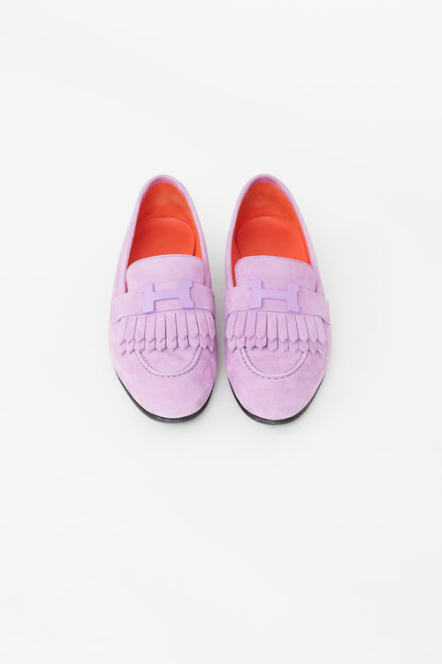 Hermès Purple Suede Royal Loafer