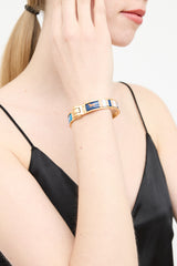 Hermès Gold & Multicolour Charniere Couvertures Enamel Bracelet