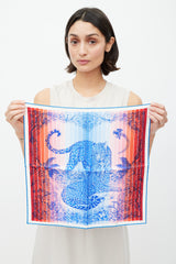 Hermès Blue & Red Jungle Love Rainbow 45 Scarf