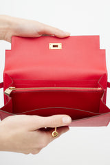 Hermès 2016 Rouge Casaque Epsom & Gold Kelly Wallet