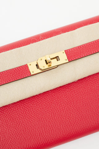 Hermès 2016 Rouge Casaque Epsom & Gold Kelly Wallet