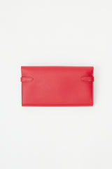 Hermès 2016 Rouge Casaque Epsom & Gold Kelly Wallet