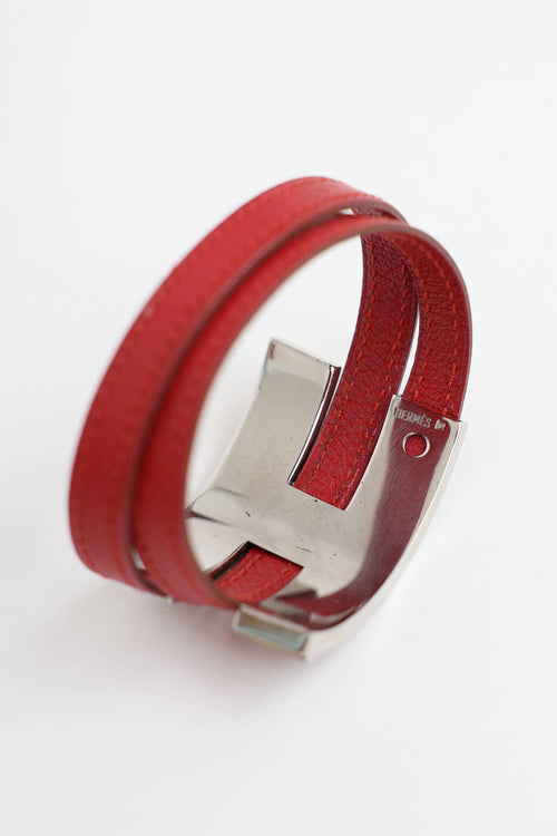 Hermès Leather Pousse Pousse Bracelet