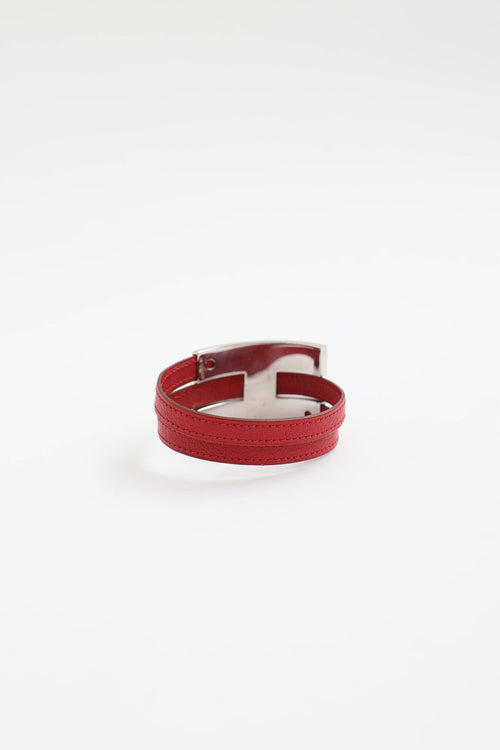 Hermès Leather Pousse Pousse Bracelet