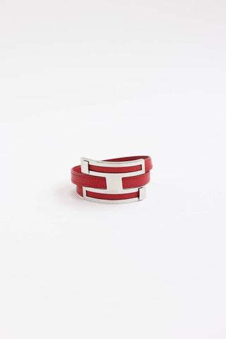 Hermès Leather Pousse Pousse Bracelet