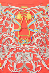 Hermès Red & Multicolour Silk Le Mors a la Conetable 90 Scarf