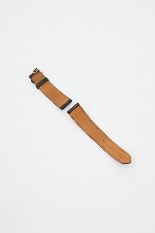 Hermès Red Embossed Leather & Diamond Arceau Watch