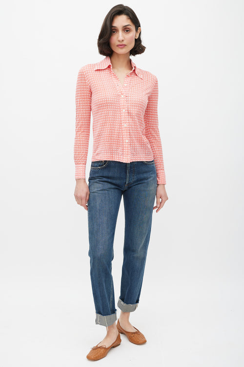 Hermès Red & White Monogram Shirt