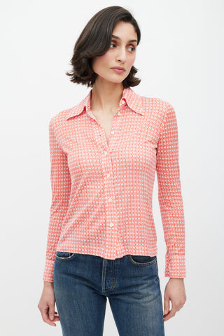 Hermès Red & White Monogram Shirt