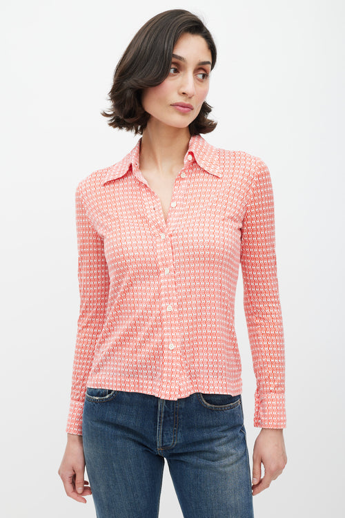 Herms // Red & White Monogram Shirt VSP Consignment Herms // Red & White Monogram Shirt VSP Consignment
