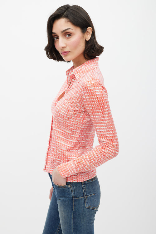 Hermès Red & White Monogram Shirt