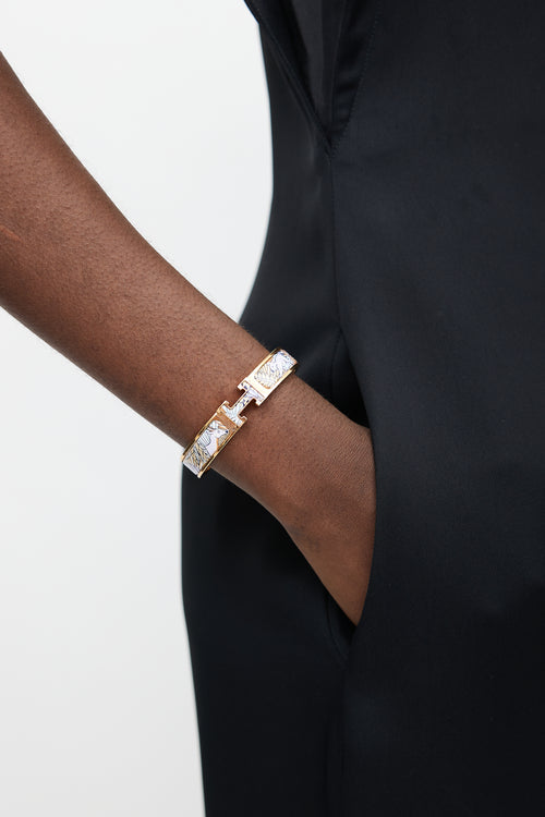 Hermès Rose Gold Clic H Animaux Camoufles Bracelet