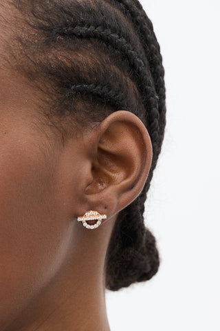 Hermès Rose Gold & Crystal Finesse Earrings