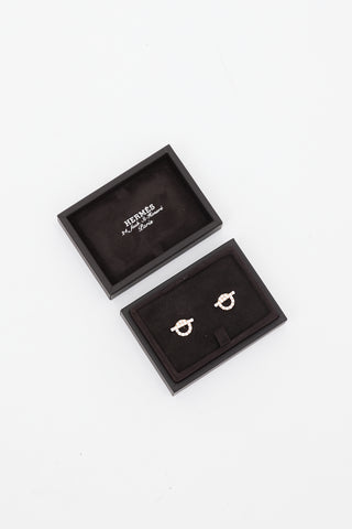 Hermès Rose Gold & Crystal Finesse Earrings