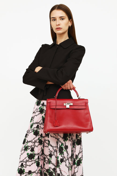 Hermès 2010 Rose Tyrien So Flash Kelly 32 Tadelakt Leather Bag