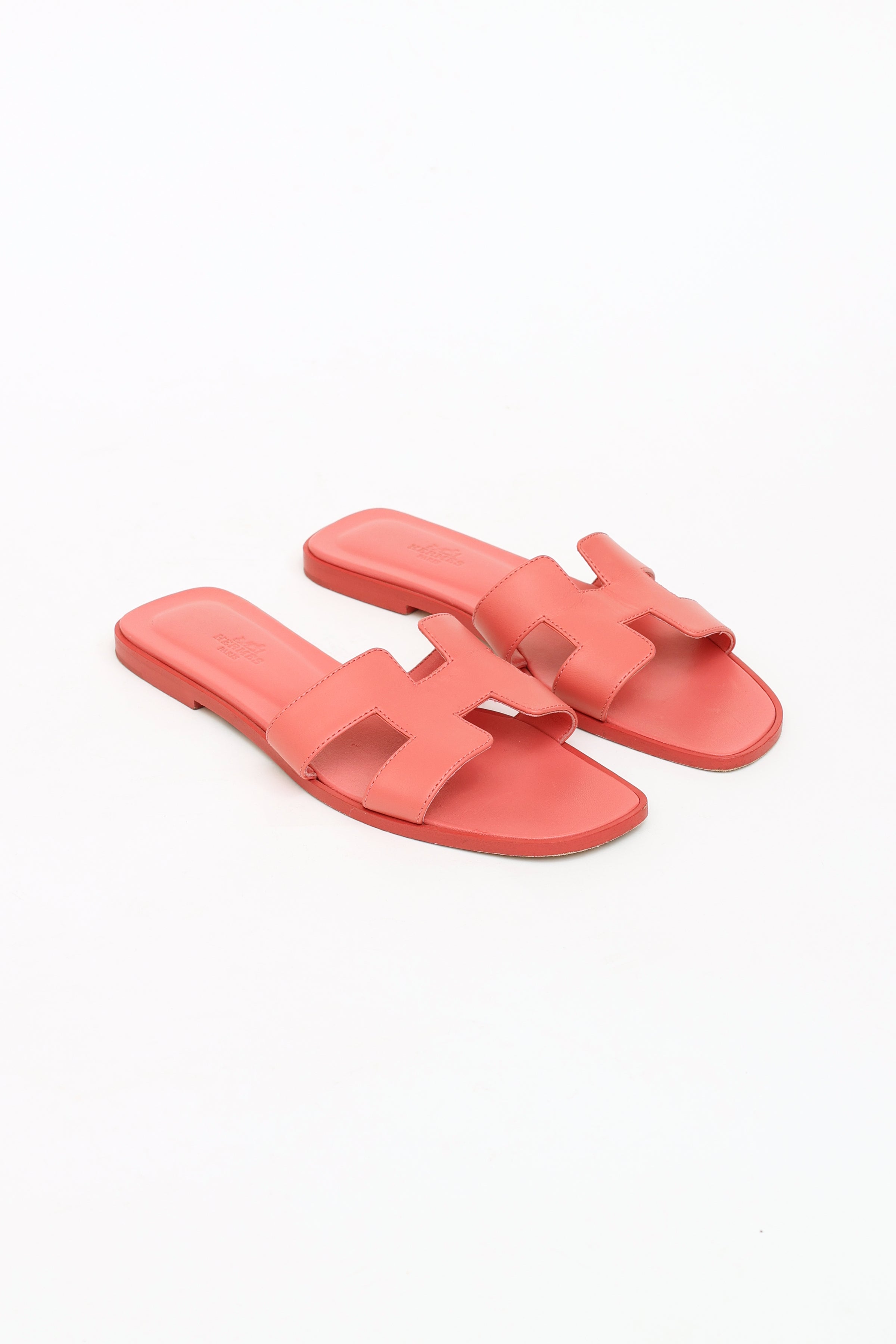 HERMES Patent Oran Sandals 38 Rose Jaipur 395361