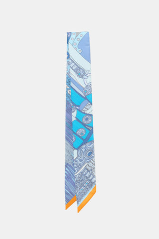 Hermès 2021 Silk Selle de Dignitaire Twilly Scarf