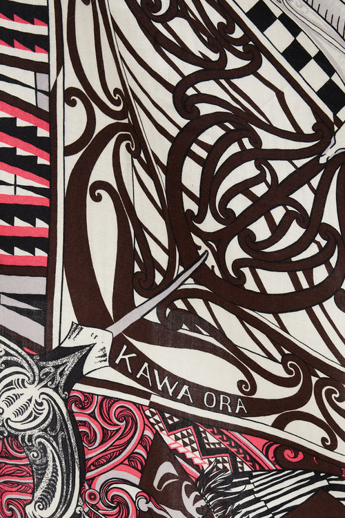 Hermès Silk & Cashmere Kawa Ora 140 Scarf