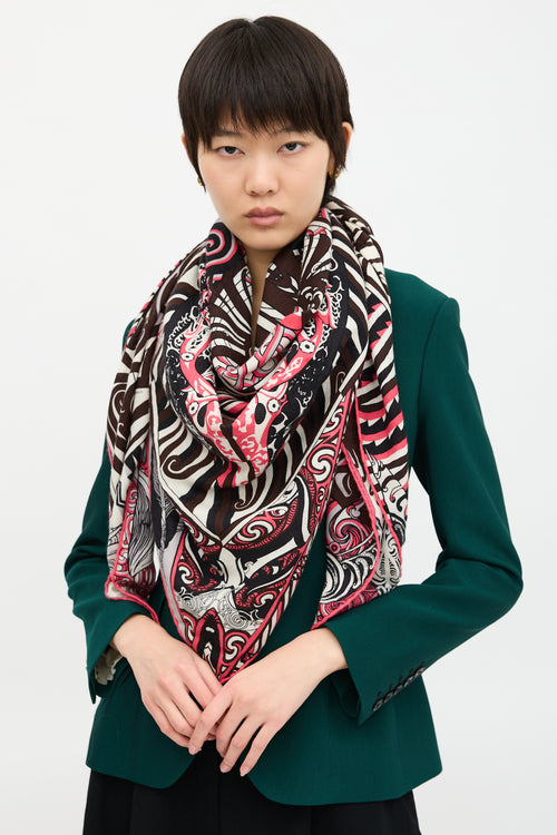 Hermès Silk & Cashmere Kawa Ora 140 Scarf
